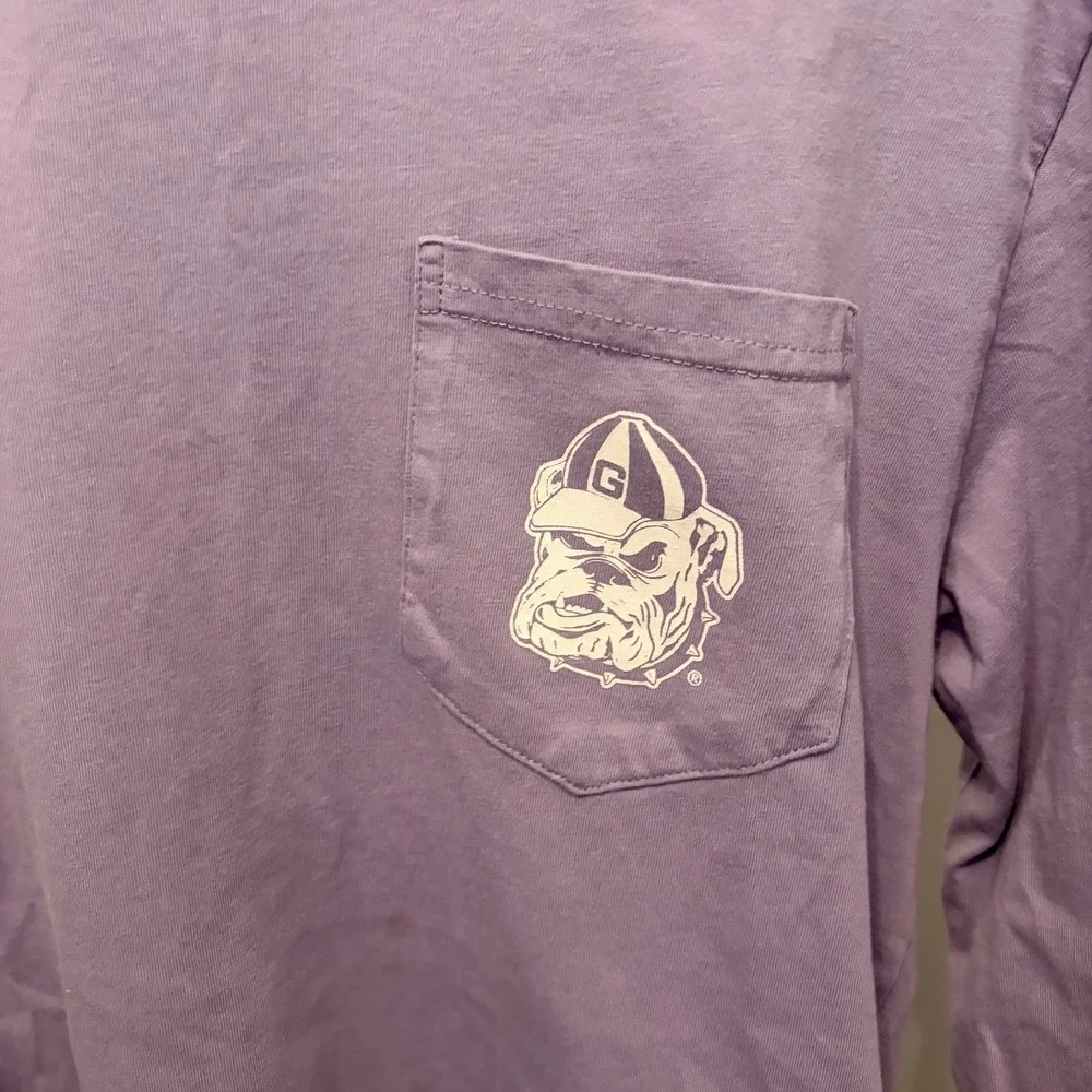Knights Apparel Georgia Bulldogs Gameday Pocket Tee Lavender Purple M Dawgs EUC